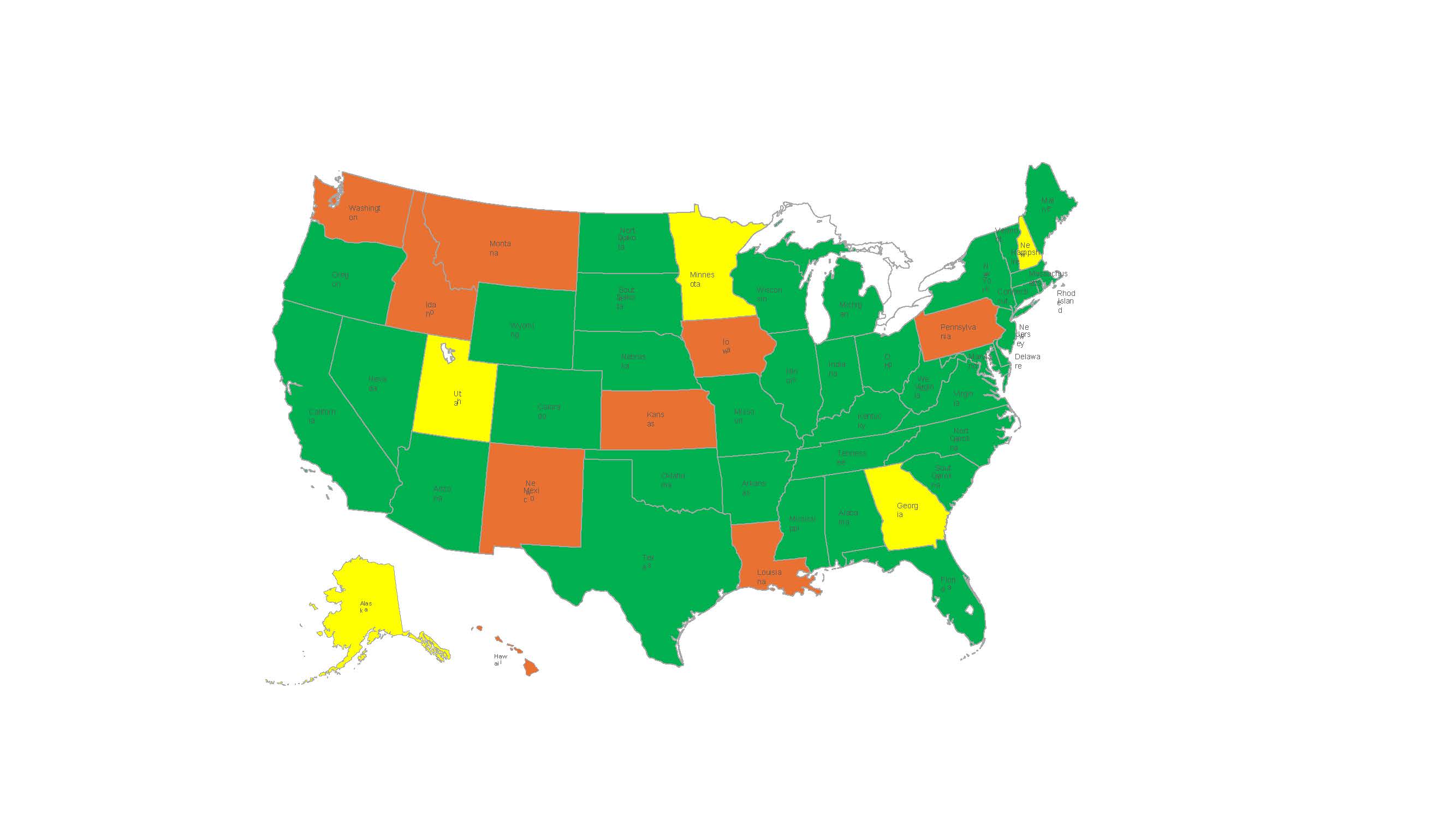 Map Graphic colored, orange, yellow, green.